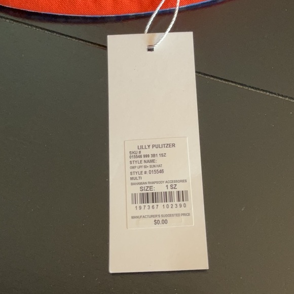 NEW Lilly Pulitzer Reversible UPF 50 Canvas Sun Hat Bahamian Rhapsody NWT - Picture 6 of 8